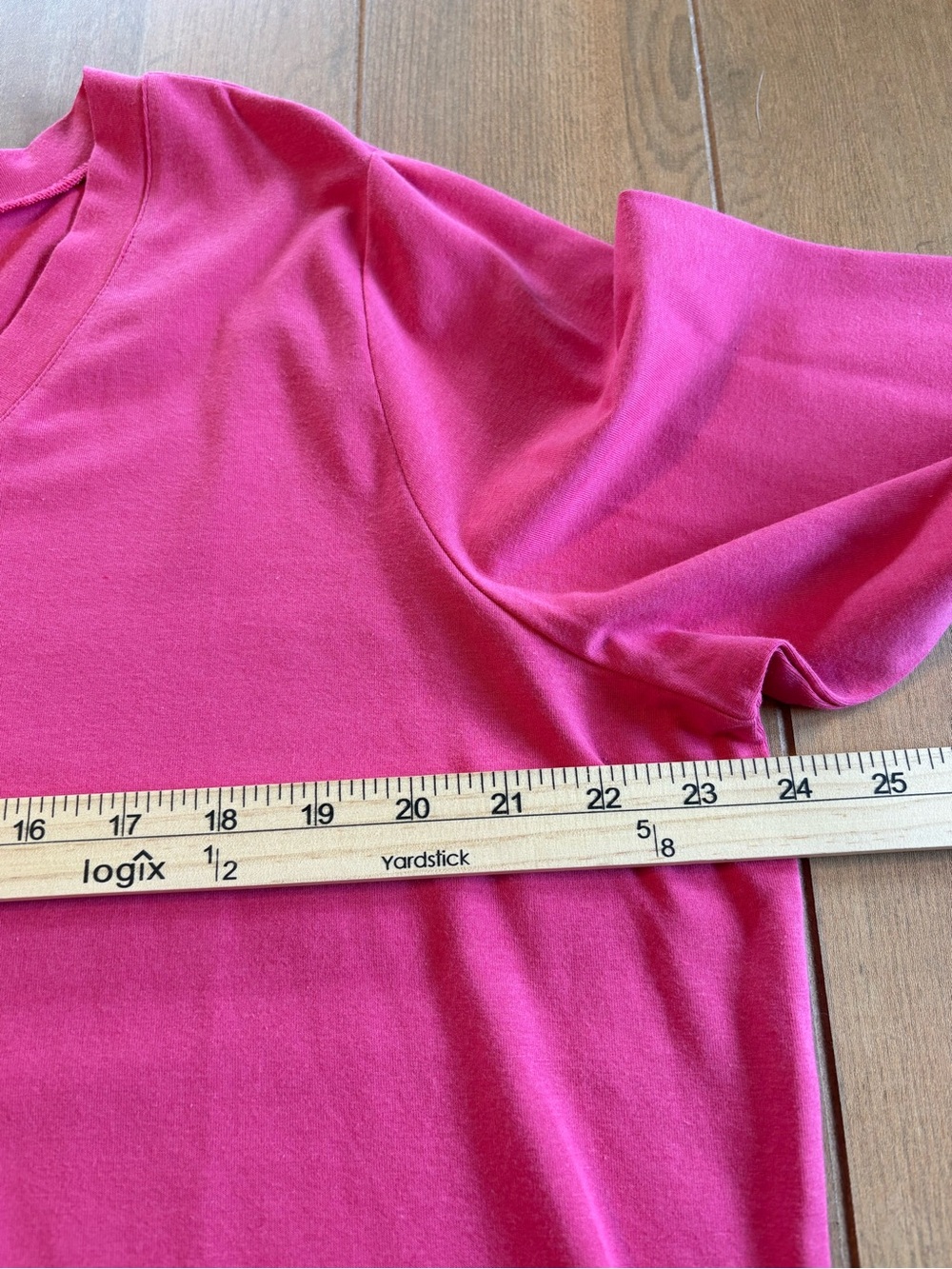 Susan Graver Weekend Cotton Pink V-Neck Tunic Top XL 3/4 Sleeve Stretch Casual - Picture 7 of 9